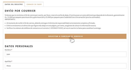 Solicitar o cancelar el servicio